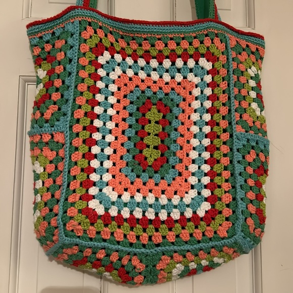 Crocheted Tote Bag ~ Multicolor - Picture 5 of 13